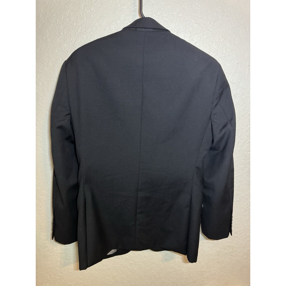 Pronto Uomo Blazer Black Jacket Mens Sz 35  Short 29 Waist Wool Poly 2 Button - Picture 2 of 7